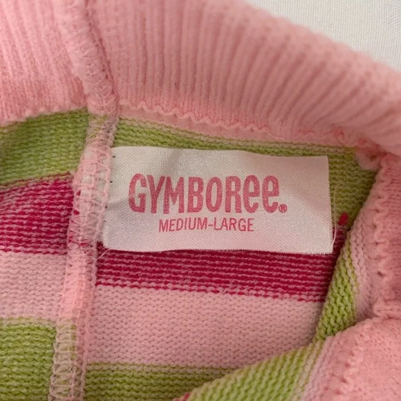 Gymboree Striped Tights Stretchy Pull On Pink Green Orange White Girls M/L - Picture 12 of 12